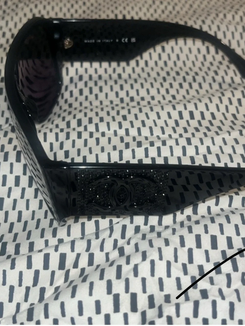 CHANEL Black Oversized Square Sunglasses with Gradient Lenses